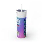 Not Today Satan Skinny Tumbler with Straw, 20oz