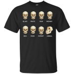 Black White Man Woman Patriot Liberal skull shirt