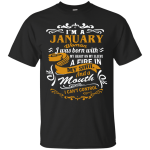 I'm A January Woman I Was Born With My Heart On My Sleeve Shirt, Hoodie, Tank