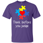 Autism Think before you judge youth, kid shirt