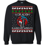 Game of Thrones: A Dragon Raised by Wolves Christmas sweater, long sleeve
