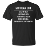 Michigan girl hated by many loved by plenty heart on her sleeve shirt, tank