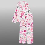 Women's Cowgirl Boots Hat Let's Go Girls Disco Cowgirl Western Satin Pajama Set