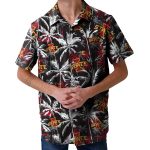 Iowa State Cyclones Black Floral Hawaiian Shirt
