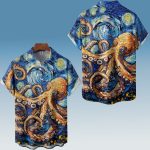 Octopus Van Gogh Starry Night Hawaiian Shirt