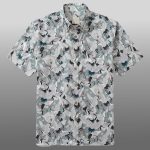 Vintage Cranes Bird Pattern Hawaiian Shirt