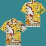 Vintage Retro France Map Hawaiian Shirt