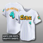 2025 Chicago Cubs Graffiti White Stripe Jersey