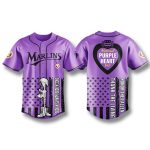 2025 Miami Marlins Purple Heart Day Jersey