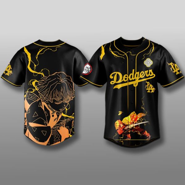 Dodgers x Demon Slayer Agatsuma Zenitsu Jersey 2025
