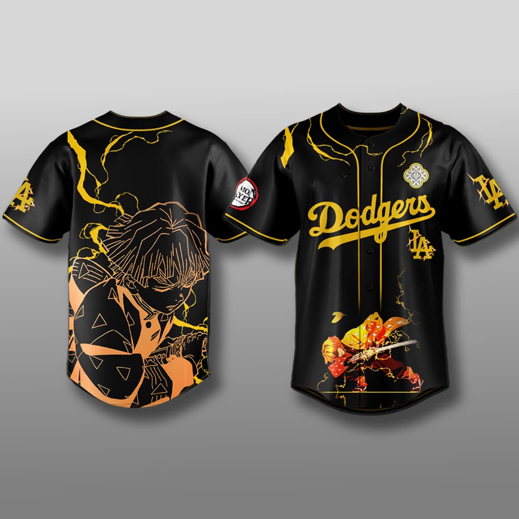 Dodgers x Demon Slayer Agatsuma Zenitsu Jersey 2025 Dodgers x Demon Slayer Agatsuma Zenitsu Jersey 2025