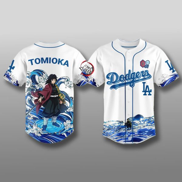 Dodgers x Demon Slayer Tomioka Giyu Jersey 2025 1
