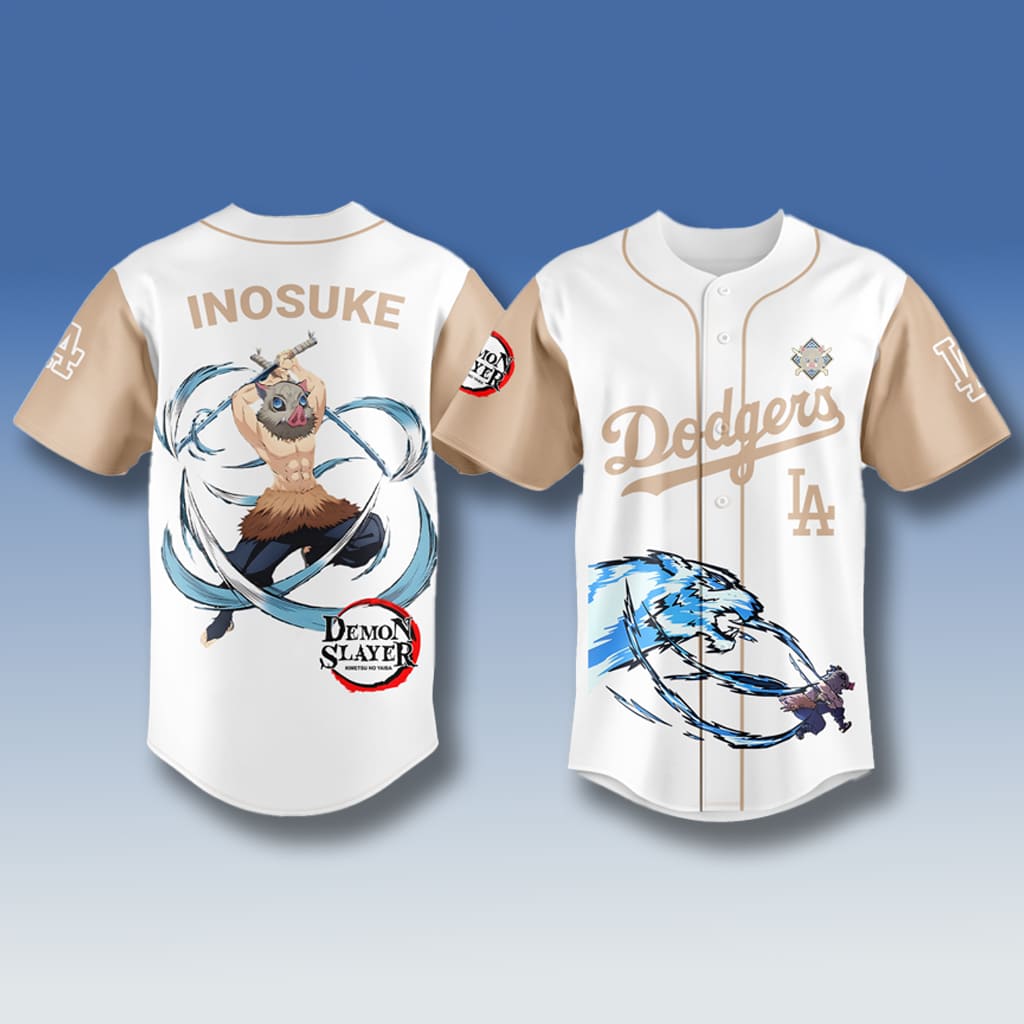 LA Dodgers x Demon Slayer Hashibira Inosuke Jersey 2025 LA Dodgers x Demon Slayer Hashibira Inosuke Jersey 2025