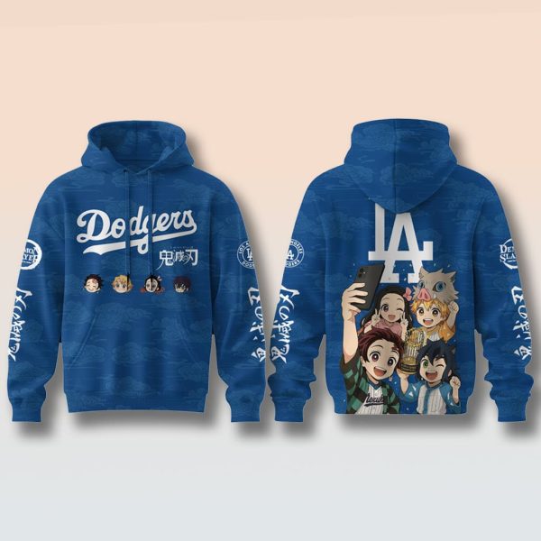 LA Dodgers x Demon Slayer Kimetsu no Yaiba Hoodie 2025 1