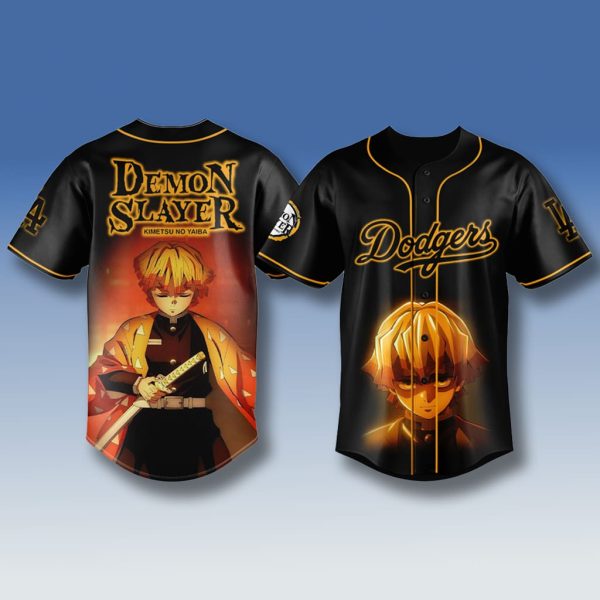 Los Angeles Dodgers Kimetsu no Yaiba Zenitsu Jersey 2025 1