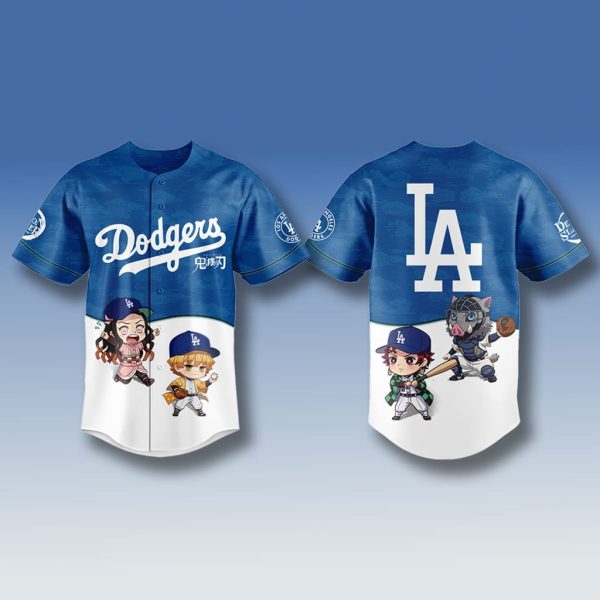 Los Angeles Dodgers x Demon Slayer Jersey 2025 1