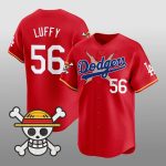 Los Angeles Dodgers x One Piece 2025 Red Jersey