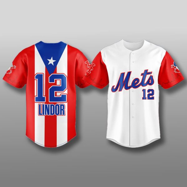 New York Mets Puerto Rico Francisco Lindor Jersey 2025 1