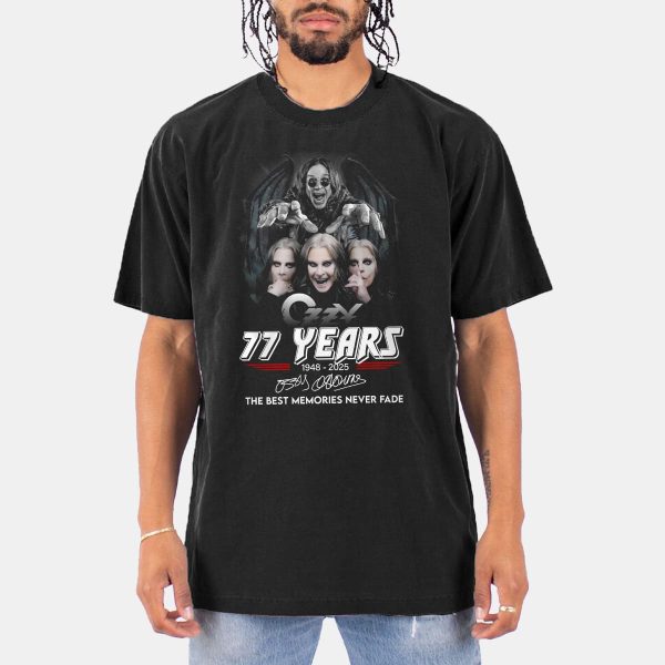 Rip Ozzy Osbourne 77 Years The Best Memories Never Fade Shirt 11
