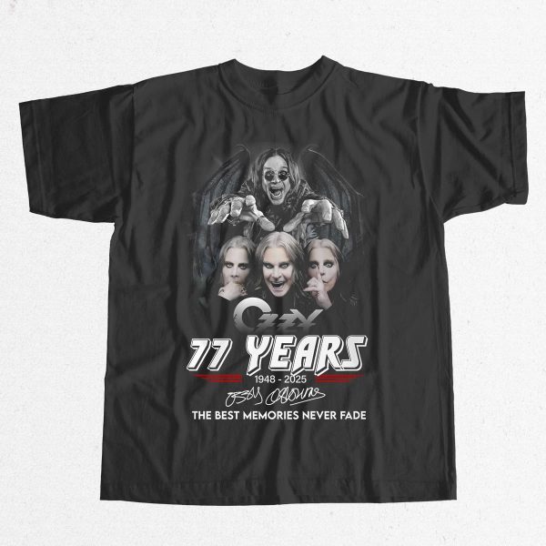Rip Ozzy Osbourne 77 Years The Best Memories Never Fade Shirt 9