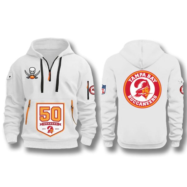 Tampa Bay Buccaneers 50 Seasons 1976 2025 Zip Hoodie 1