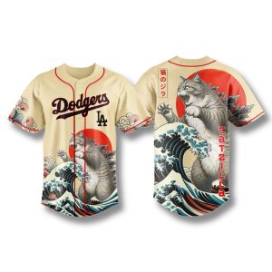 Los Angeles Dodgers x Janpan Cat Catzilla Jersey 2025 1