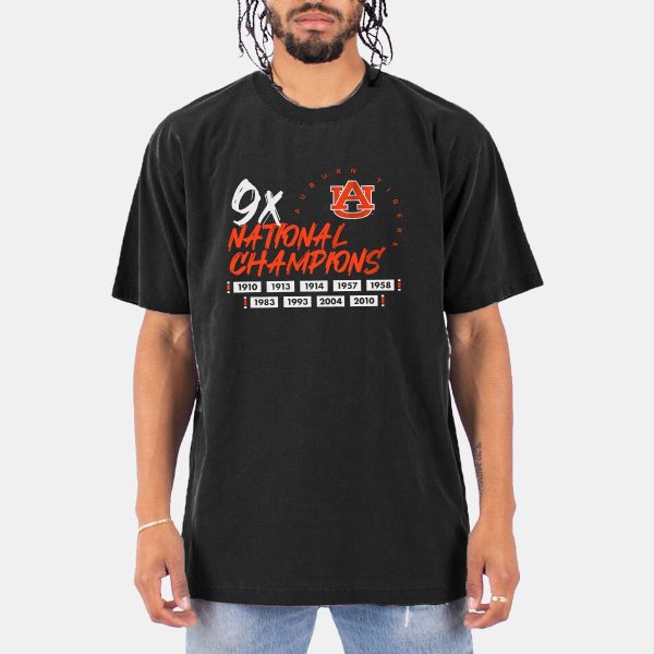 Auburn Tigers 9x National Champions Shirt 2