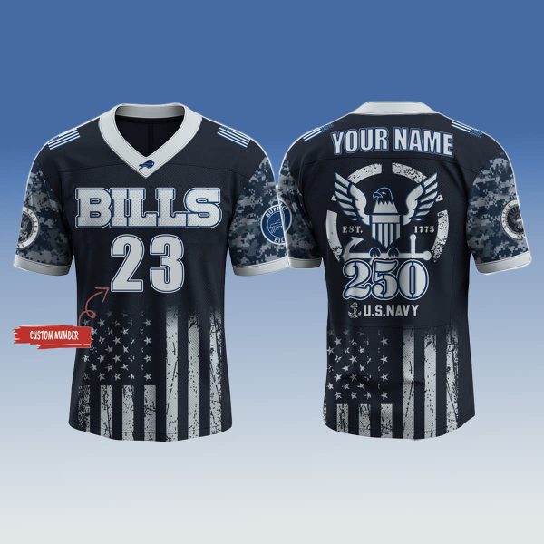 Buffalo Bills US Navy 250th Anniversary Jersey 2025