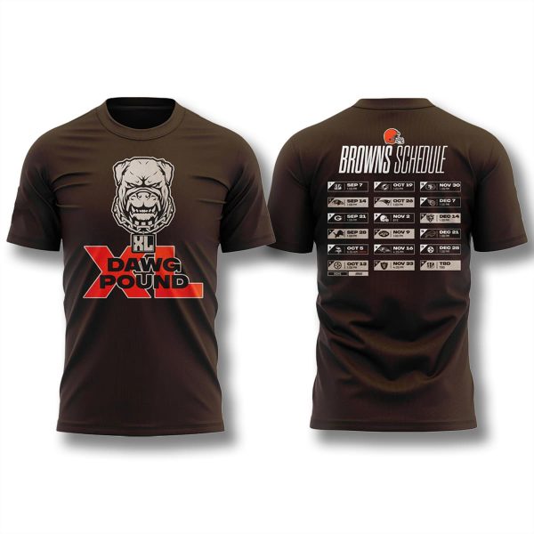 Cleveland Browns 2025 Season Schedule Shirt