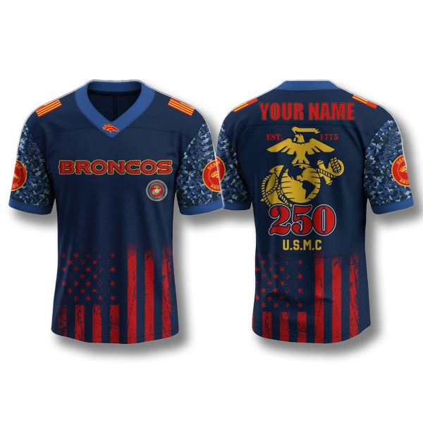 Denver Broncos US USMC 250th Anniversary Jersey 2025 1