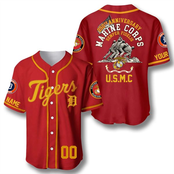 Detroit Tigers US Marine Corps 250th Year Anniversary Jersey 1