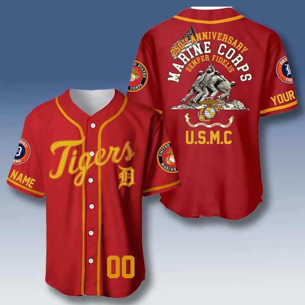Detroit Tigers US Marine Corps 250th Year Anniversary Jersey