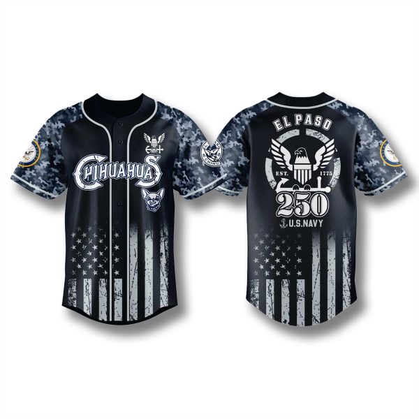 El Paso Chihuahuas US Navy 250th Anniversary Jersey