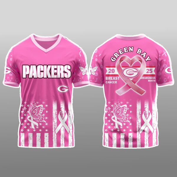 Green Bay Packers Breast Cancer Awareness Month Jersey 2025 1