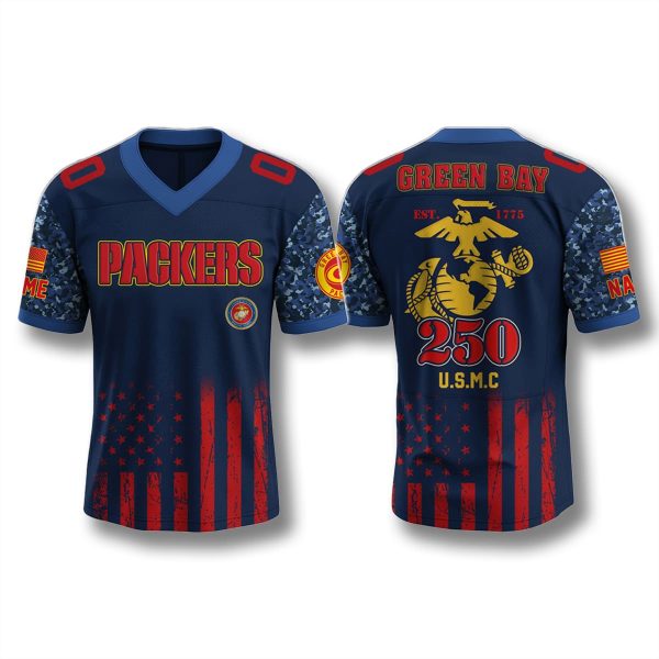 Green Bay Packers USMC 250th Anniversary Jersey 1