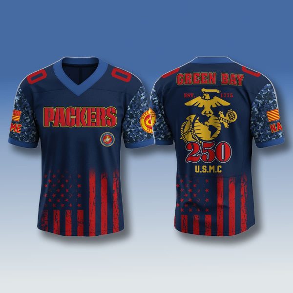 Green Bay Packers USMC 250th Anniversary Jersey