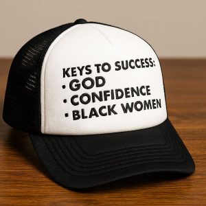 Keys To Success God Confidence Black Women Hat 1