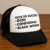 Keys To Success God Confidence Black Women Hat 1