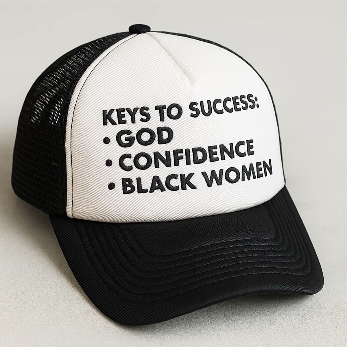 Keys To Success God Confidence Black Women Hat 3 Keys To Success God Confidence Black Women Hat 3