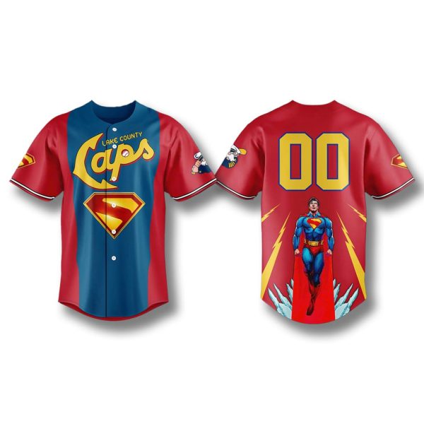 Lake County Captains Superman Night Jersey 2025 1