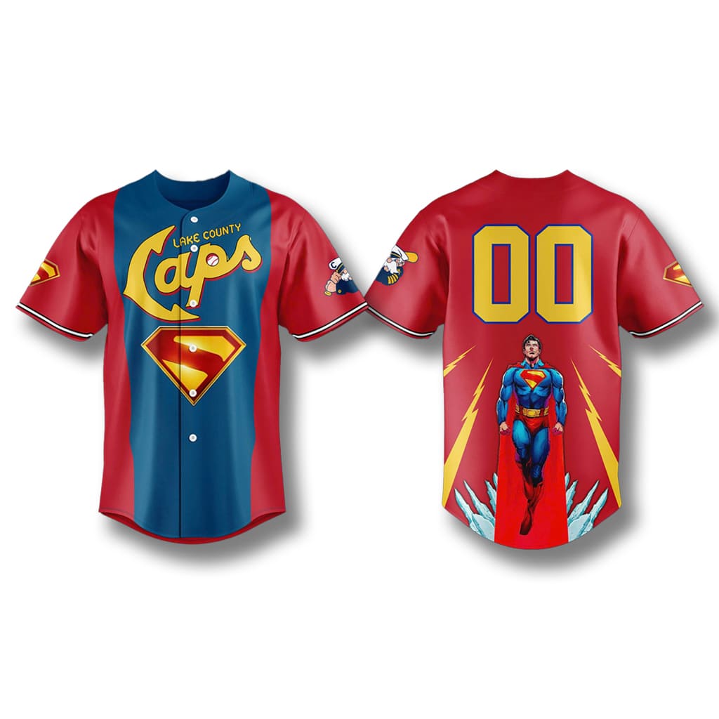 Lake County Captains Superman Night Jersey 2025 1 Lake County Captains Superman Night Jersey 2025 1