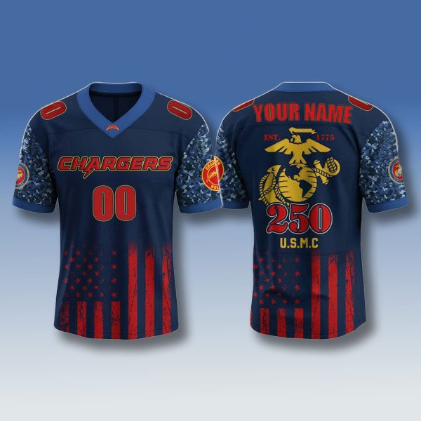 Los Angeles Chargers USMC 250th Anniversary Jersey 1
