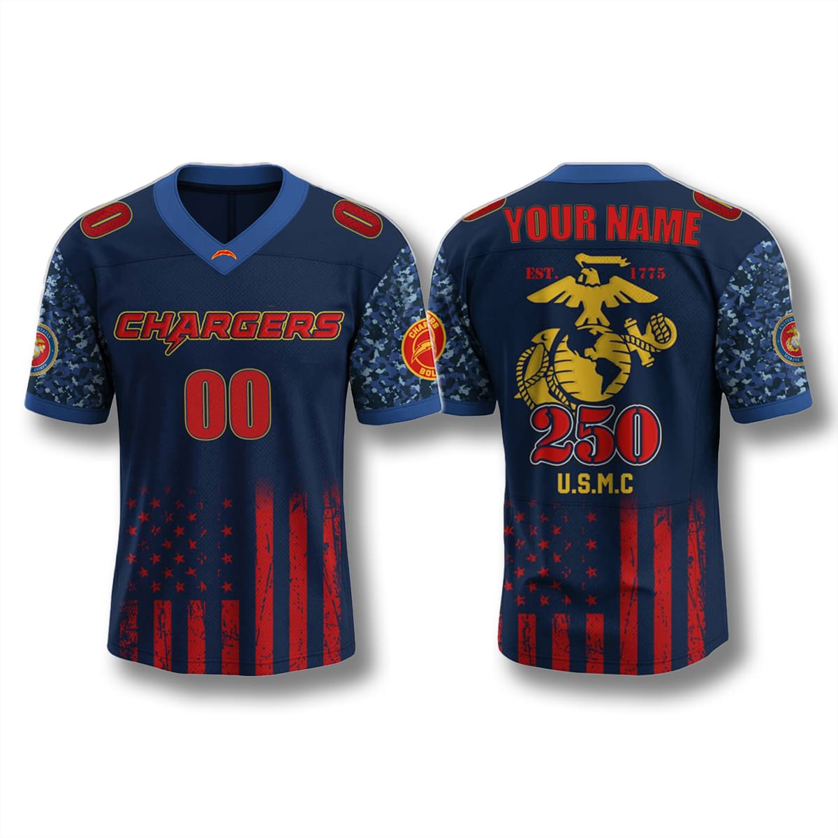 Los Angeles Chargers USMC 250th Anniversary Jersey Los Angeles Chargers USMC 250th Anniversary Jersey