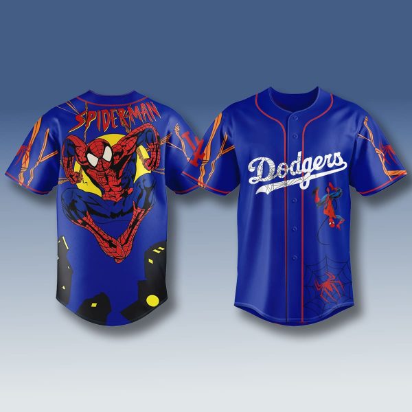 Los Angeles Dodgers x Spider Man Blue Jersey 2025