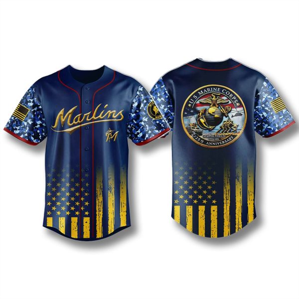 Miami Marlins US Marine Corps Military 250th Appreciation Night Jersey