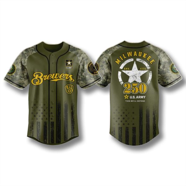 Milwaukee Brewers x US Army 250th Anniversary Jersey 1