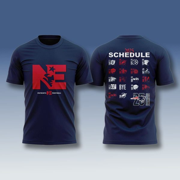 New England Patriots 2025 Schedule Shirt 1