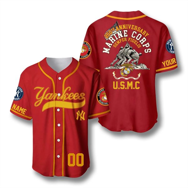 New York Yankees US Marine Corps 250th Year Anniversary Jersey 1