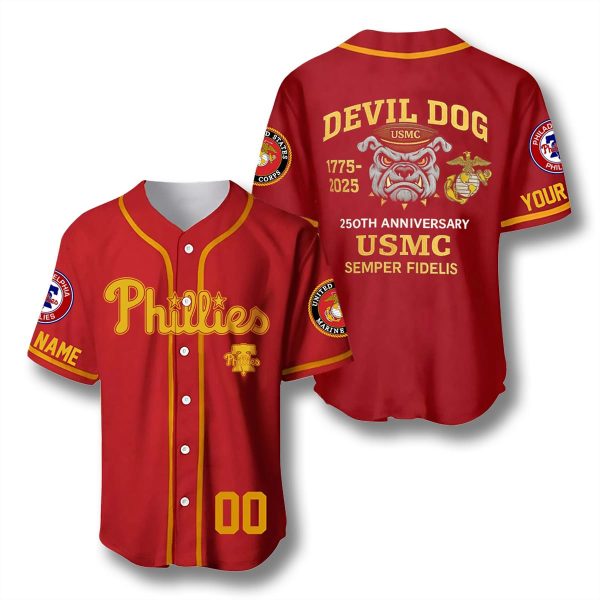 Phillies US Marine Corps 250th Year Anniversary Jersey