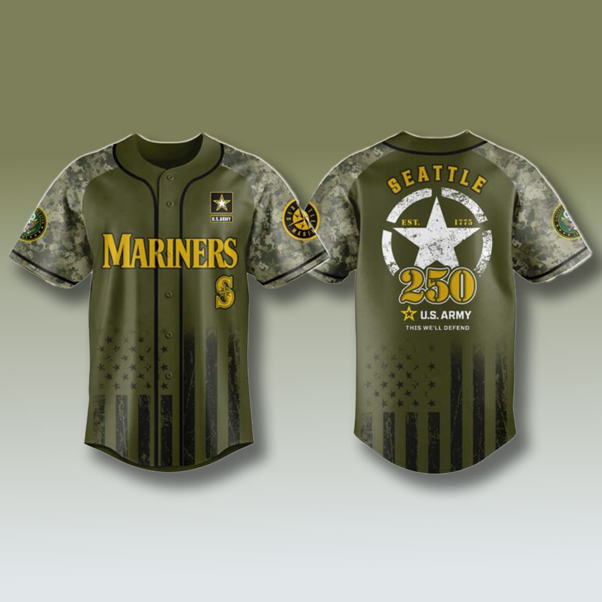 Seattle Mariners x US Army 250th Anniversary Jersey 1 Seattle Mariners x US Army 250th Anniversary Jersey 1